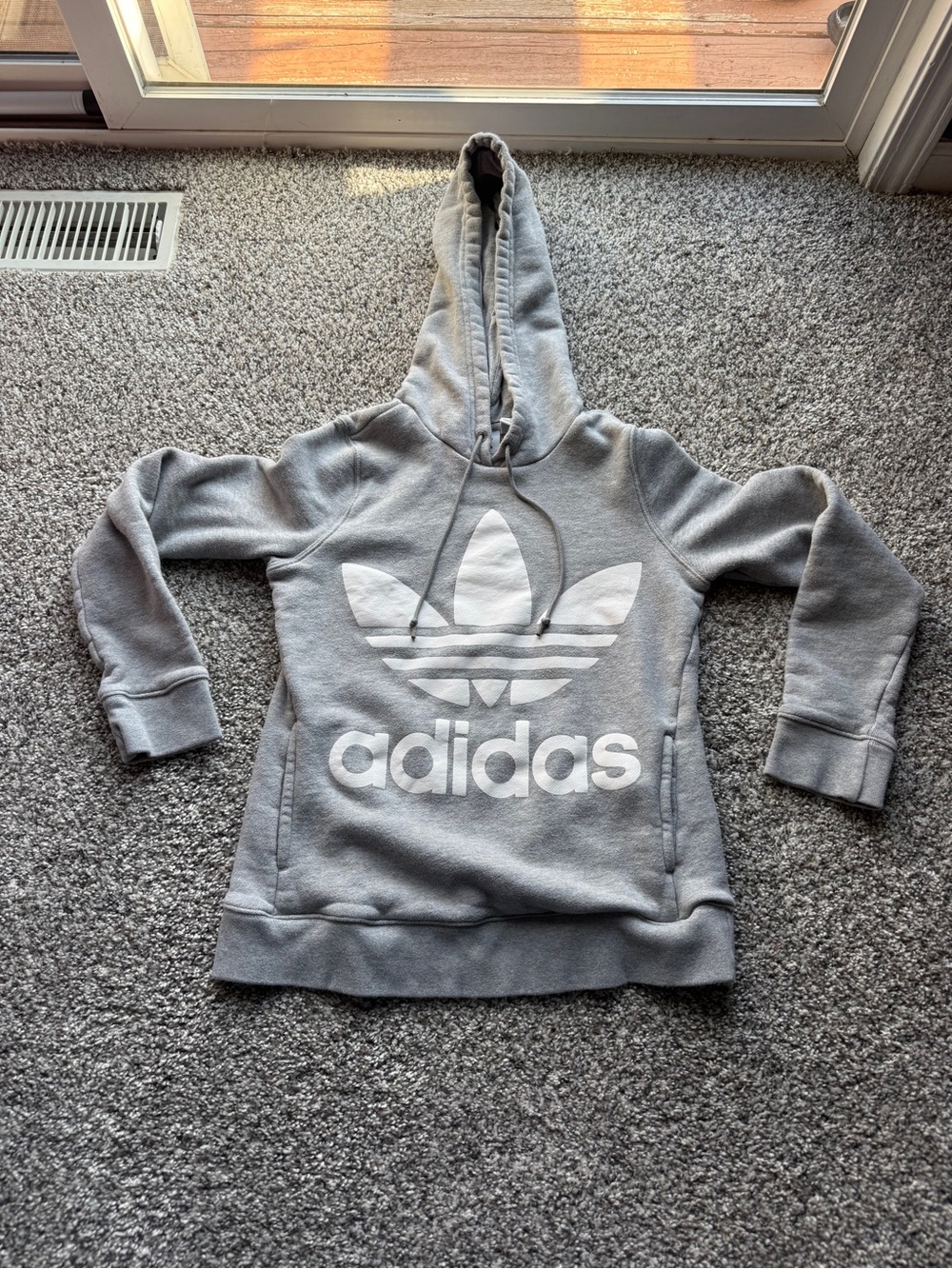 adidas Women’s Gray Trefoil Hoodie Sweater
